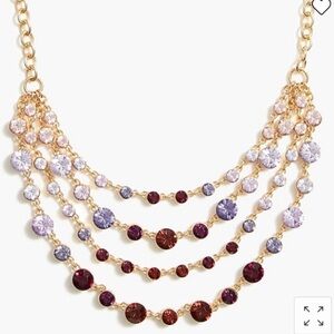 NWT J. Crew Gold, Red, Pink and Purple Multi-Strand Necklace